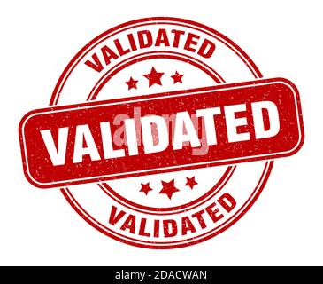 validated stamp. validated sign. round grunge label Stock Vector