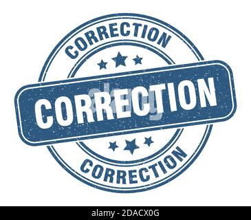 correction stamp. correction sign. round grunge label Stock Vector