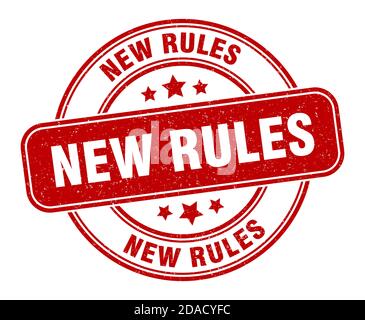 new rules stamp. new rules sign. round grunge label Stock Vector