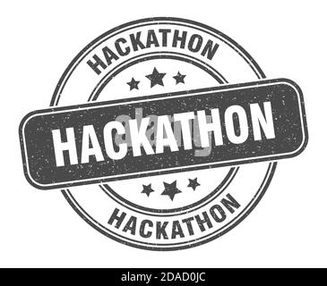 hackathon stamp. hackathon sign. round grunge label Stock Vector