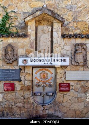 Wine fountain on the Way of Saint James at the foot of Mount Montejurra - Ayegui, Navarre, Spain Stock Photo