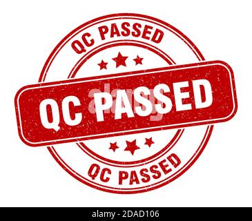 qc passed stamp. qc passed sign. round grunge label Stock Vector