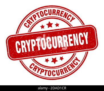 cryptocurrency stamp. cryptocurrency sign. round grunge label Stock Vector