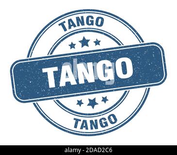 tango stamp. tango sign. round grunge label Stock Vector