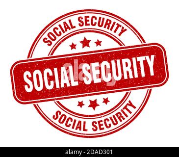 social security stamp. social security sign. round grunge label Stock Vector