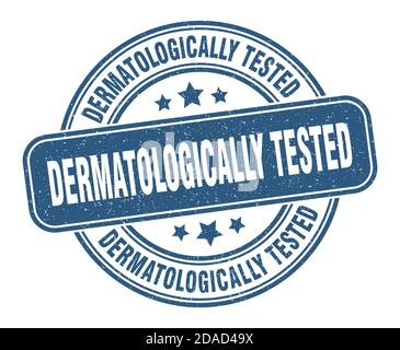 dermatologically tested stamp. dermatologically tested sign. round grunge label Stock Vector