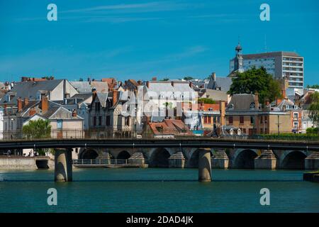 France, Cher (18), Vierzon, Voltaire bridge and Berry canal Stock Photo