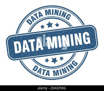 data mining stamp. data mining sign. round grunge label Stock Vector