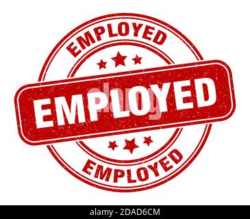 employed stamp. employed sign. round grunge label Stock Vector