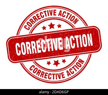 corrective action stamp. corrective action sign. round grunge label Stock Vector