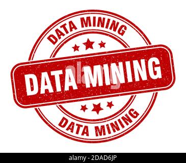 data mining stamp. data mining sign. round grunge label Stock Vector