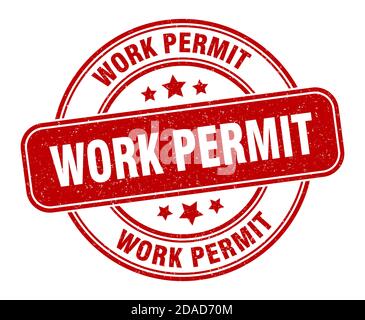 work permit stamp. work permit sign. round grunge label Stock Vector