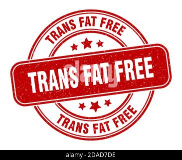 trans fat free stamp. trans fat free sign. round grunge label Stock Vector
