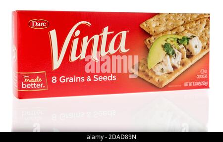 Winneconne, WI - 22 October 2020:  A package of Dare vinta crackers on an isolated background. Stock Photo