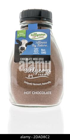 Winneconne, WI - 22 October 2020:  A package of Sillycow hot chocolate on an isolated background. Stock Photo