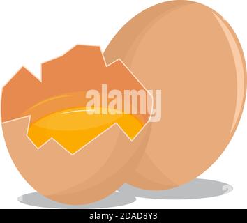 Cracked egg cartoon illustration vector Stock Vector