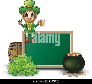 Dwarf man sitting beer barrel Royalty Free Vector Image