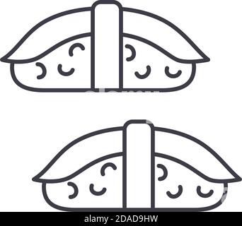 Sushi service icon, linear isolated illustration, thin line vector, web design sign, outline concept symbol with editable stroke on white background. Stock Vector