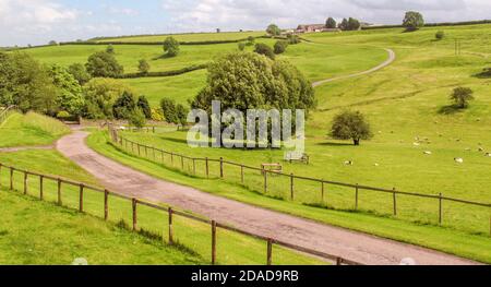Pastoral scene, farm, Cotswolds, England, UK Stock Photo