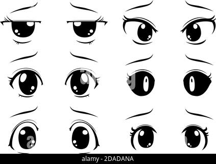 This is a illustration of Cute anime-style eyes with a sad expression Stock  Vector Image & Art - Alamy