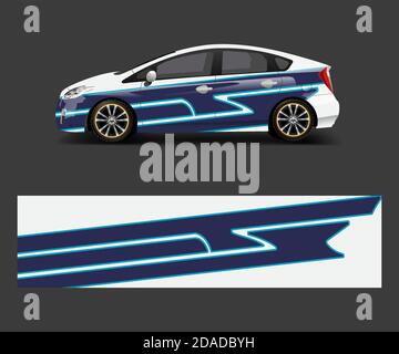 Racing car wrap with abstract stripe shapes for Company. Sport car racing wrap vector design template design vector Stock Vector