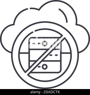 Serverless technology icon, linear isolated illustration, thin line vector, web design sign, outline concept symbol with editable stroke on white Stock Vector