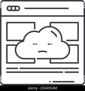 Server not found icon, linear isolated illustration, thin line vector, web design sign, outline concept symbol with editable stroke on white Stock Vector