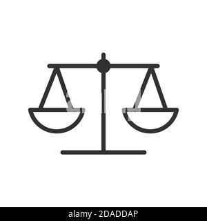 Vector Law scale of justice icon Weight balance icon, Stock vector illustration isolated on white background. Stock Vector