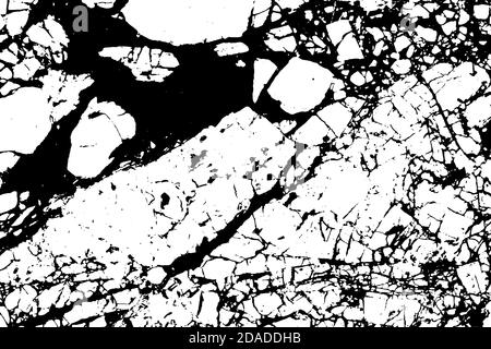Black and white marble cracks simple texture. Vector illustration. Stock Vector