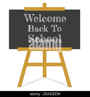 Chalk board welcome back to school Royalty Free Vector Image