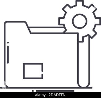 Management documentation icon, linear isolated illustration, thin line vector, web design sign, outline concept symbol with editable stroke on white Stock Vector