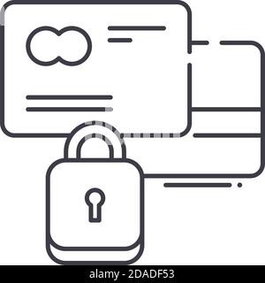 Security code icon, linear isolated illustration, thin line vector, web design sign, outline concept symbol with editable stroke on white background. Stock Vector