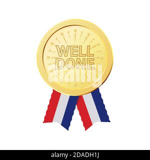 Realistic golden awards for achievement. Realistic medals Stock Vector