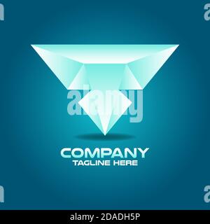 Modern diamond letter T logo.Vector illustration. Stock Vector