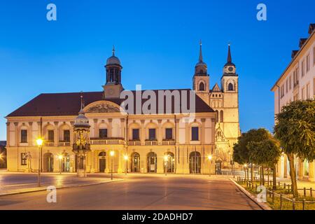 geography / travel, Germany, Saxony-Anhalt, Magdeburg, old city hall on the old market post Sankt-Joha, Additional-Rights-Clearance-Info-Not-Available Stock Photo