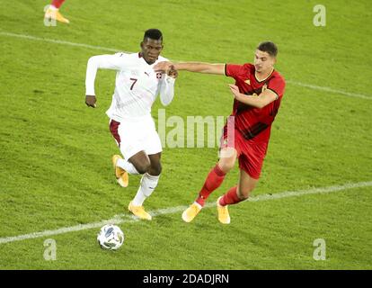 Breel Embolo of Switzerland, Leander Dendoncker of Belgium during the international friendly football match between Belgium and Switzerland on Novem P Stock Photo