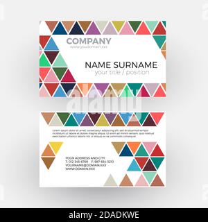 Vector abstract vintage geometric background with triangles. Professional business card Stock Vector