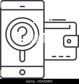 Lost items icon, linear isolated illustration, thin line vector, web design sign, outline concept symbol with editable stroke on white background. Stock Vector