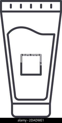 Lotion icon, linear isolated illustration, thin line vector, web design sign, outline concept symbol with editable stroke on white background. Stock Vector