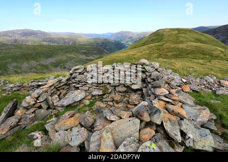 Summer view of Middle Dodd fell, Hartsop valley, Kirkstone pass, Lake District National Park, Cumbria, England, UK Middle Dodd fell is one of the 214 Stock Photo