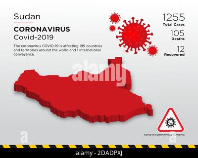 Sudan Affected Country of Coronavirus Disease Design Template Stock Vector