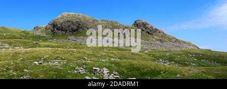 Summer view of Little Hart Crag fell, Hartsop valley, Kirkstone pass, Lake District National Park, Cumbria, England, UK Little Hart Crag fell is one o Stock Photo