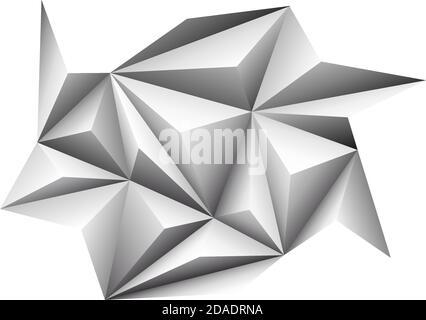 Abstract geometric white background. Folded paper in shape triangle. Stock Vector