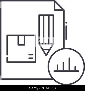 Logistics analysis icon, linear isolated illustration, thin line vector, web design sign, outline concept symbol with editable stroke on white Stock Vector