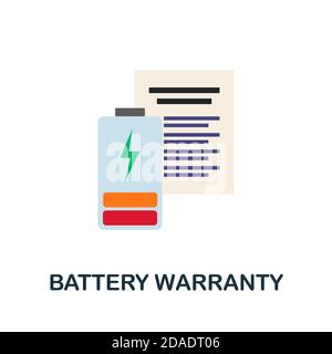 Battery Warranty icon. Simple element from electric vehicle collection. Creative Battery Warranty icon for web design, templates, infographics and Stock Vector