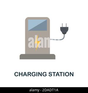 Charging Station icon. Simple element from electric vehicle collection. Creative Charging Station icon for web design, templates, infographics and Stock Vector