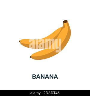 Banana icon. Simple element from fruits collection. Creative Banana icon for web design, templates, infographics and more Stock Vector