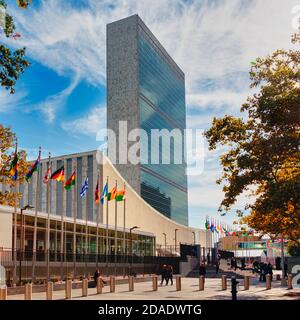 United Nations headquarters building, New York City, New York State, United States of America. Stock Photo