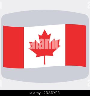 flag of Canada, vector illustration, flat style Stock Vector