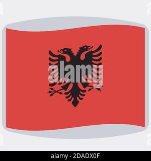 flag of Albania, vector illustration, flat style Stock Vector